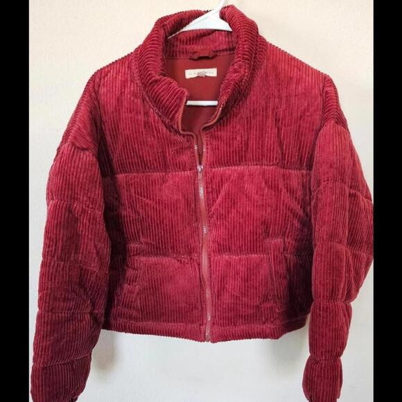 L.A. Hearts Women's Cropped Corduroy Jacket in Burgundy Size XS/S - Picture 1 of 8